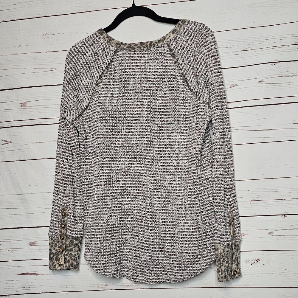Mystree Striped And Leopard Print Long Sleeve Top - image 2